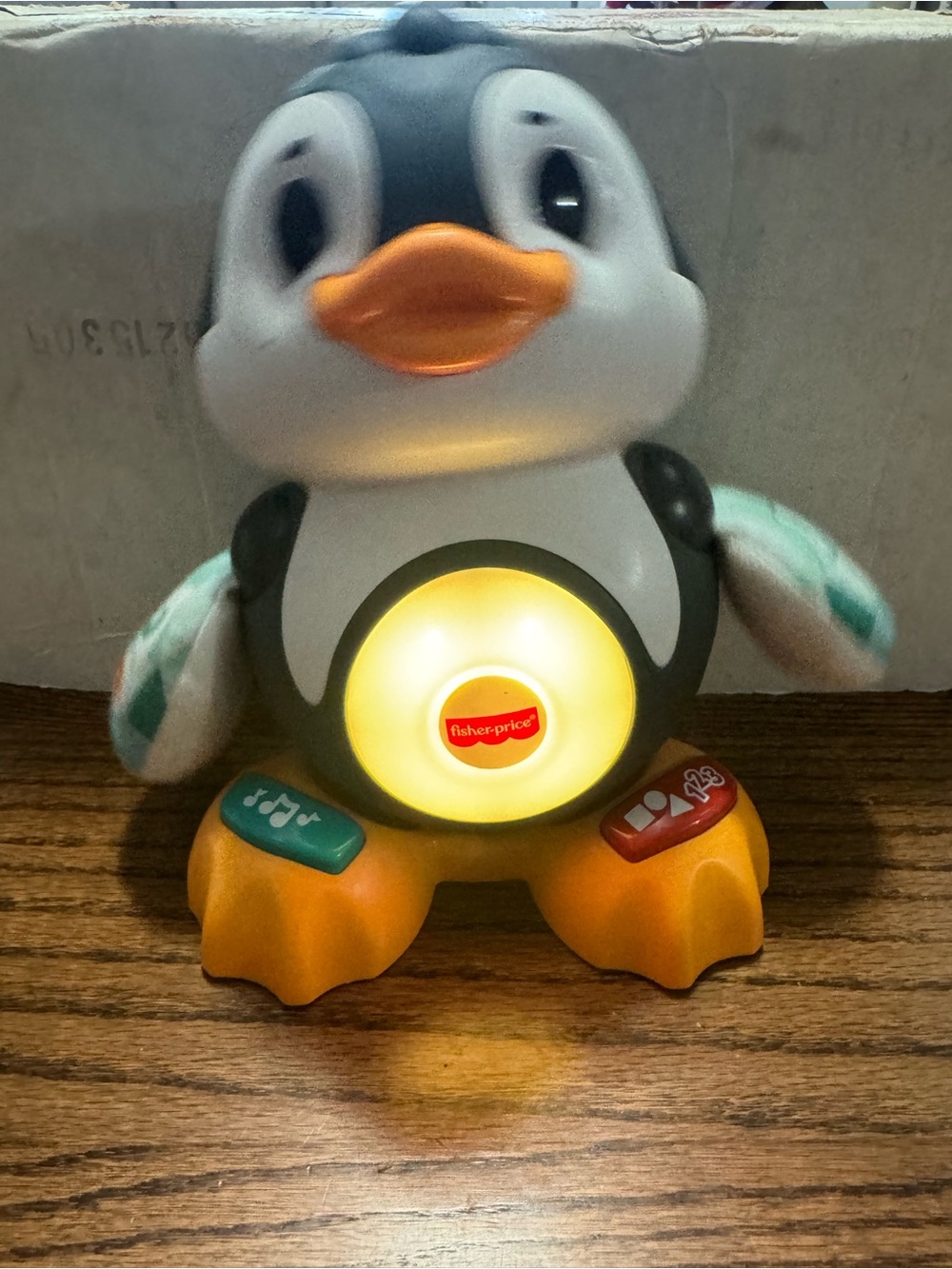 Fisher-Price Linkaminal Light-Up Penguin Toy for Kids - Black, White & Orange